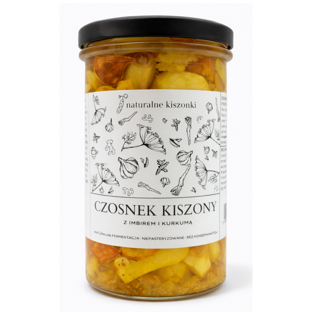 Czosnek Kiszony z kurkumą i imbirem